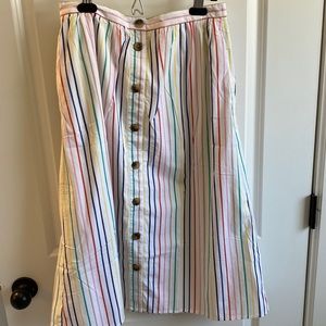 J Crew rainbow midi skirt
